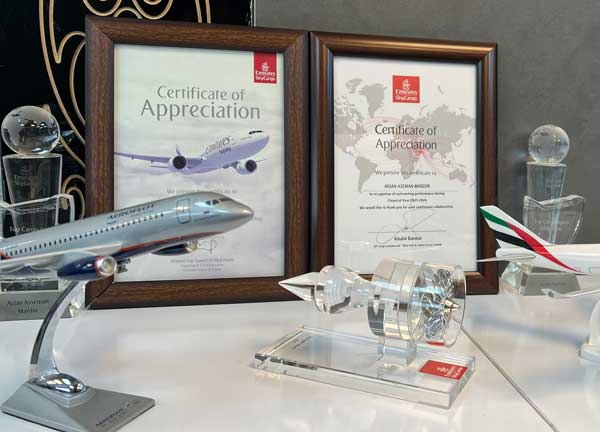 مجوز شرکت آریان آسمان از هواپیمایی امارات